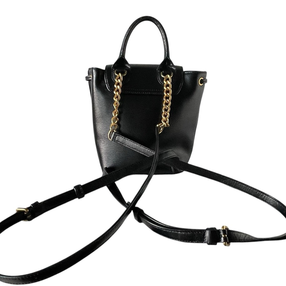 DKNY Black Leather Mini Backpack - Picture 2 of 10